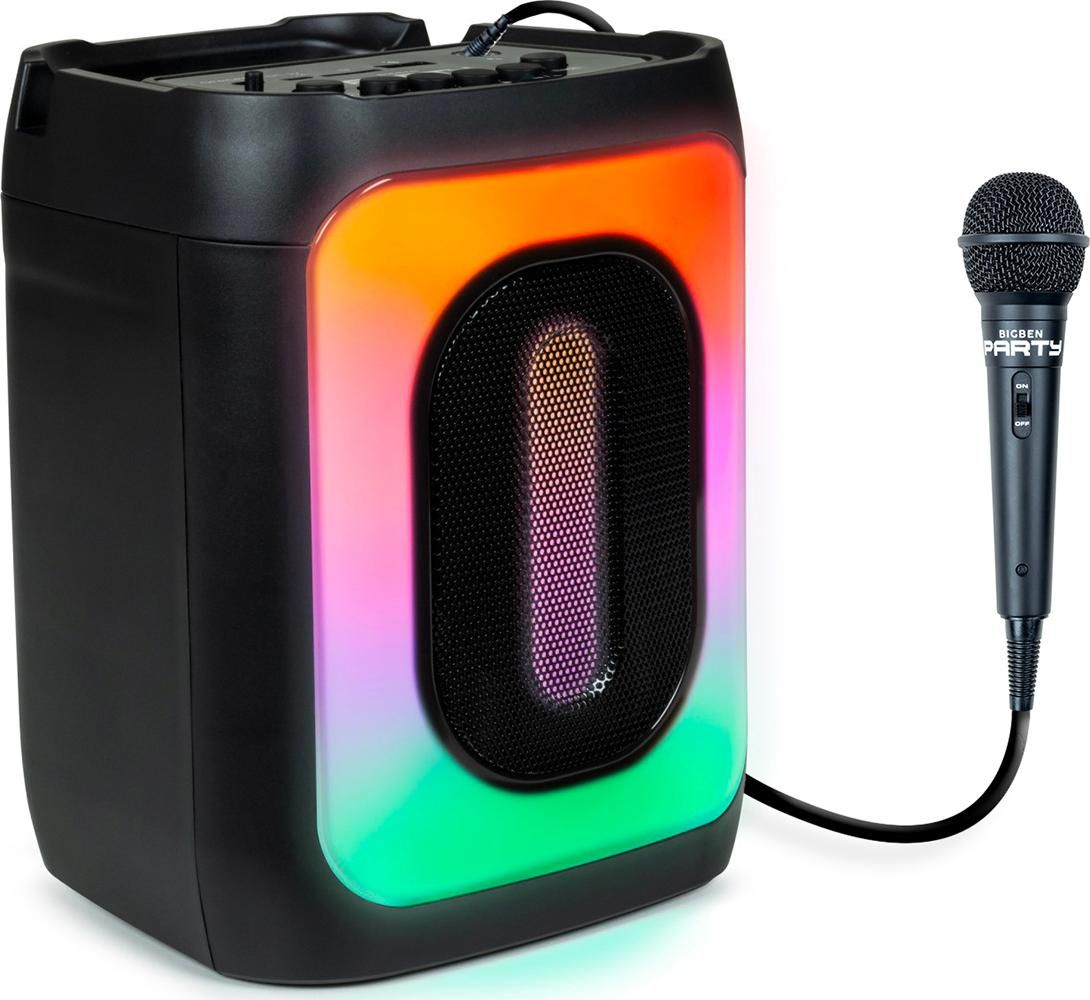 Sistema de luz y sonido Party 30W+ micrófono cableado Negro
