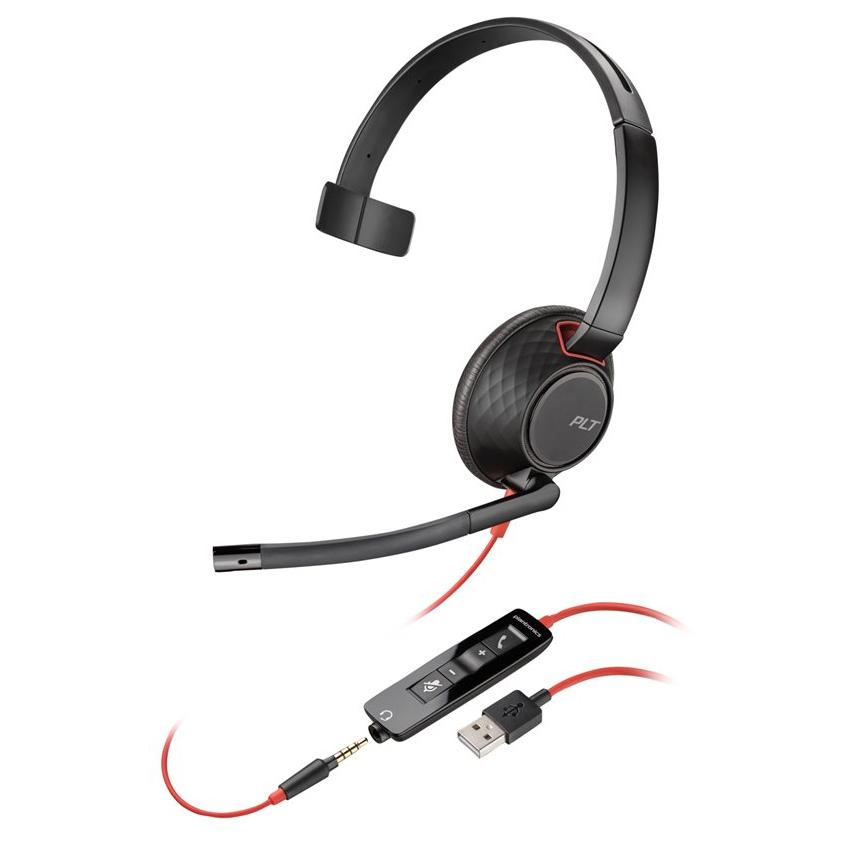 HP Blackwire 5210 - Headset - Over-ear - Wired - 3.5mm Jack, USB-A - Black - Certified for Microsoft Teams, Skype for Business, Cisco