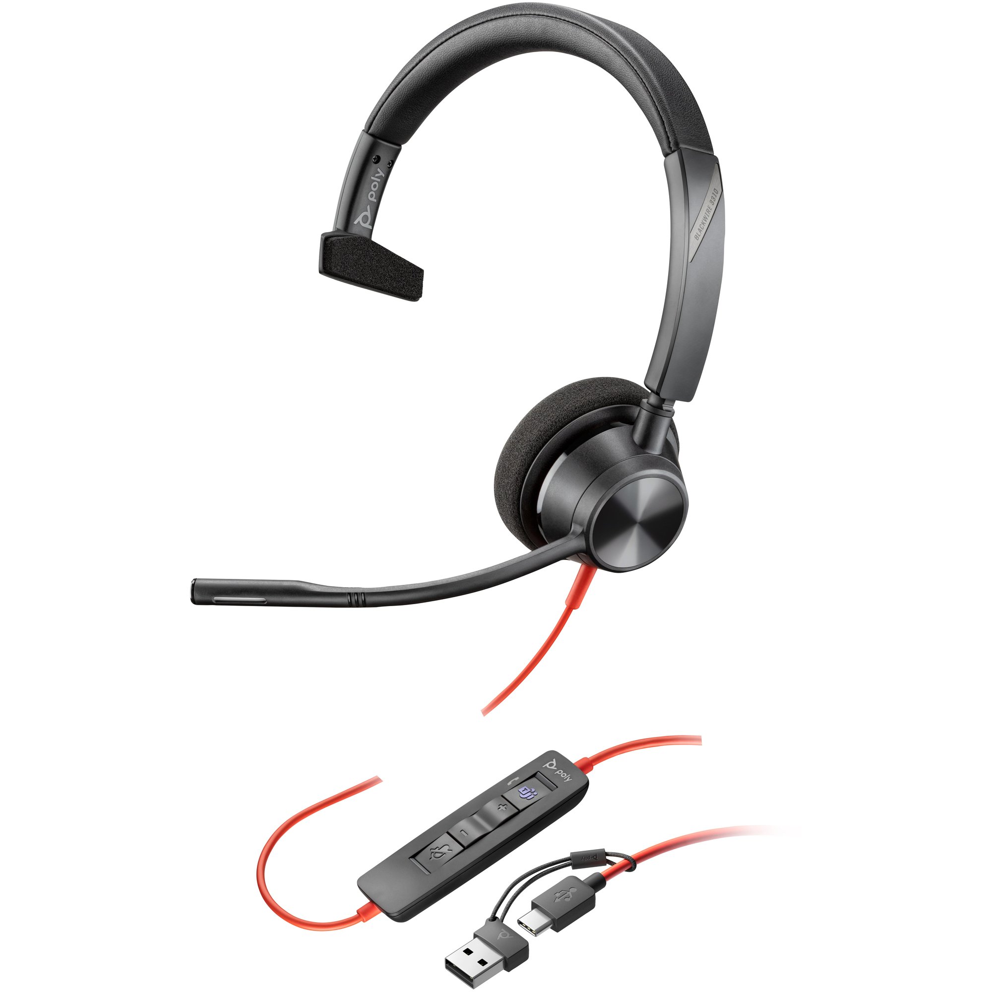 HP Poly Blackwire 3310 Monaural USB-C Headset
