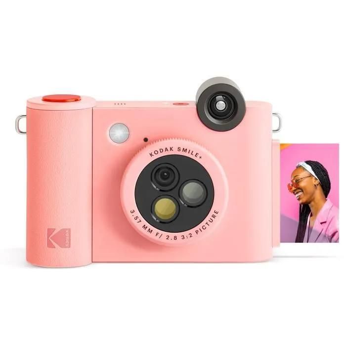 Kodak Smile+ Digital Camera - Instant Print Photo Compact - 5.0 MP - Bluetooth - Pink