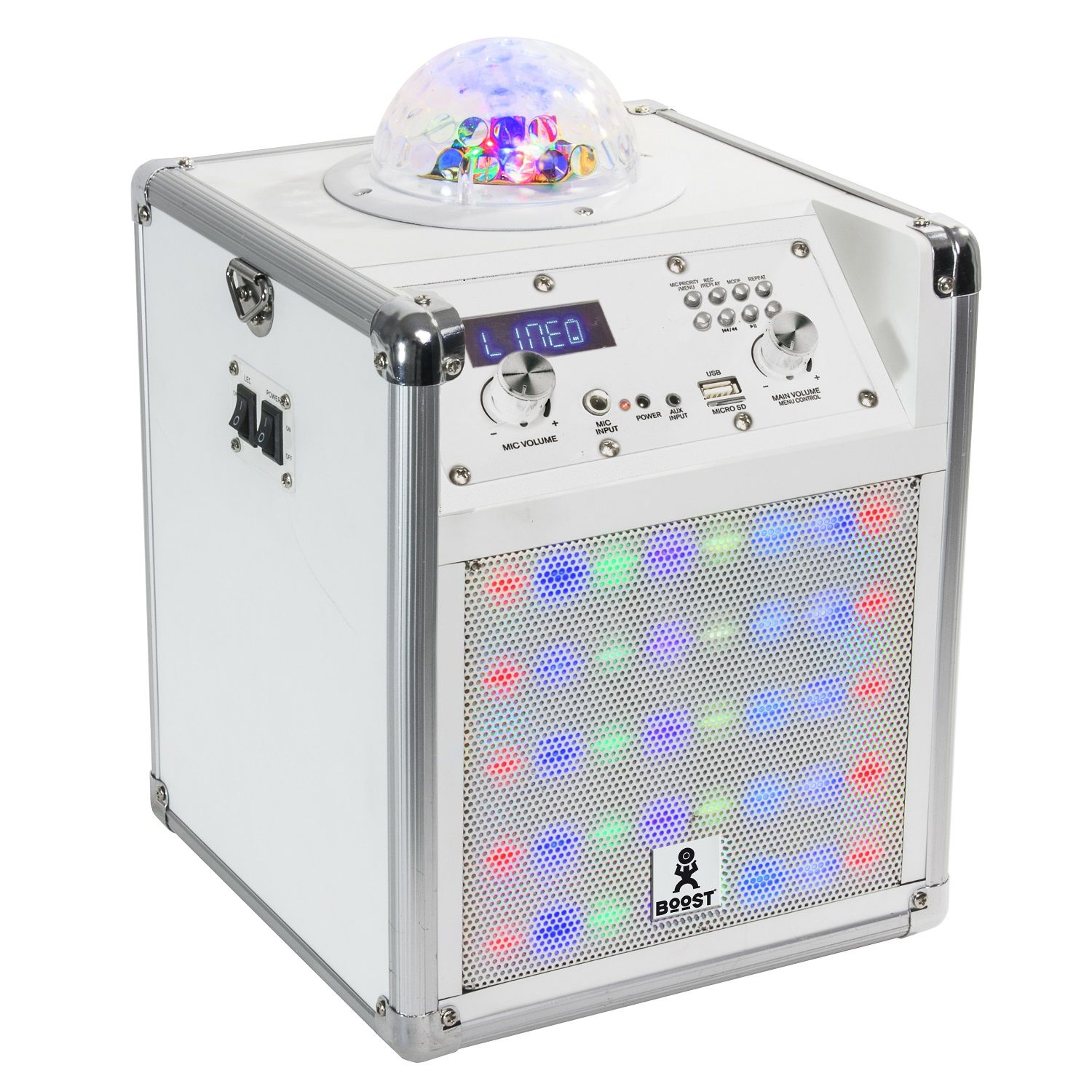 Boost Cube LED Speaker - 60W Portable Bluetooth Speaker with Light Effect