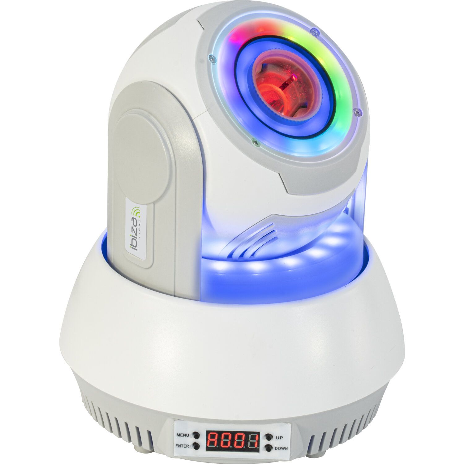 Ibiza Light Star-Spot-WH - 30W RGBW Lyre Spot with 7 Gobos and 3 Light Rings