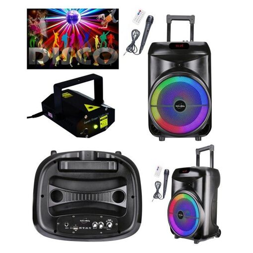 Altavoz portátil Inovalley - MSD KA122 - 700W - Bluetooth 5.0 - Karaoke - Luces LED RGB
