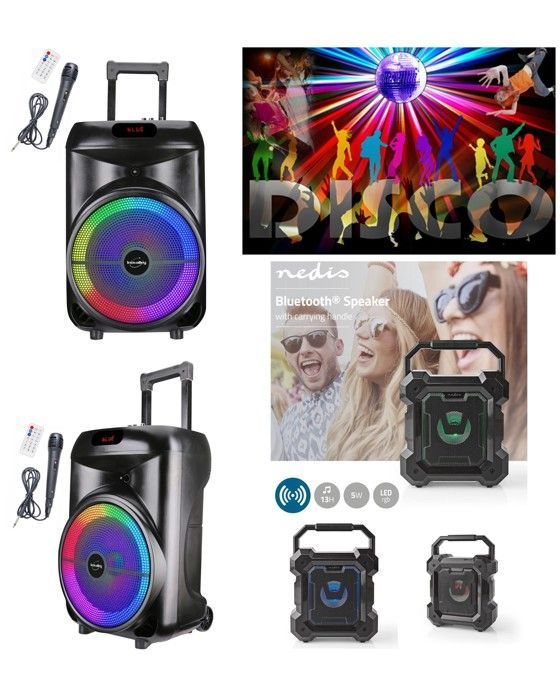 Altavoces portátiles Inovalley - MSD KA122 - 700W - Bluetooth 5.0 - Karaoke con luces LED RGB
