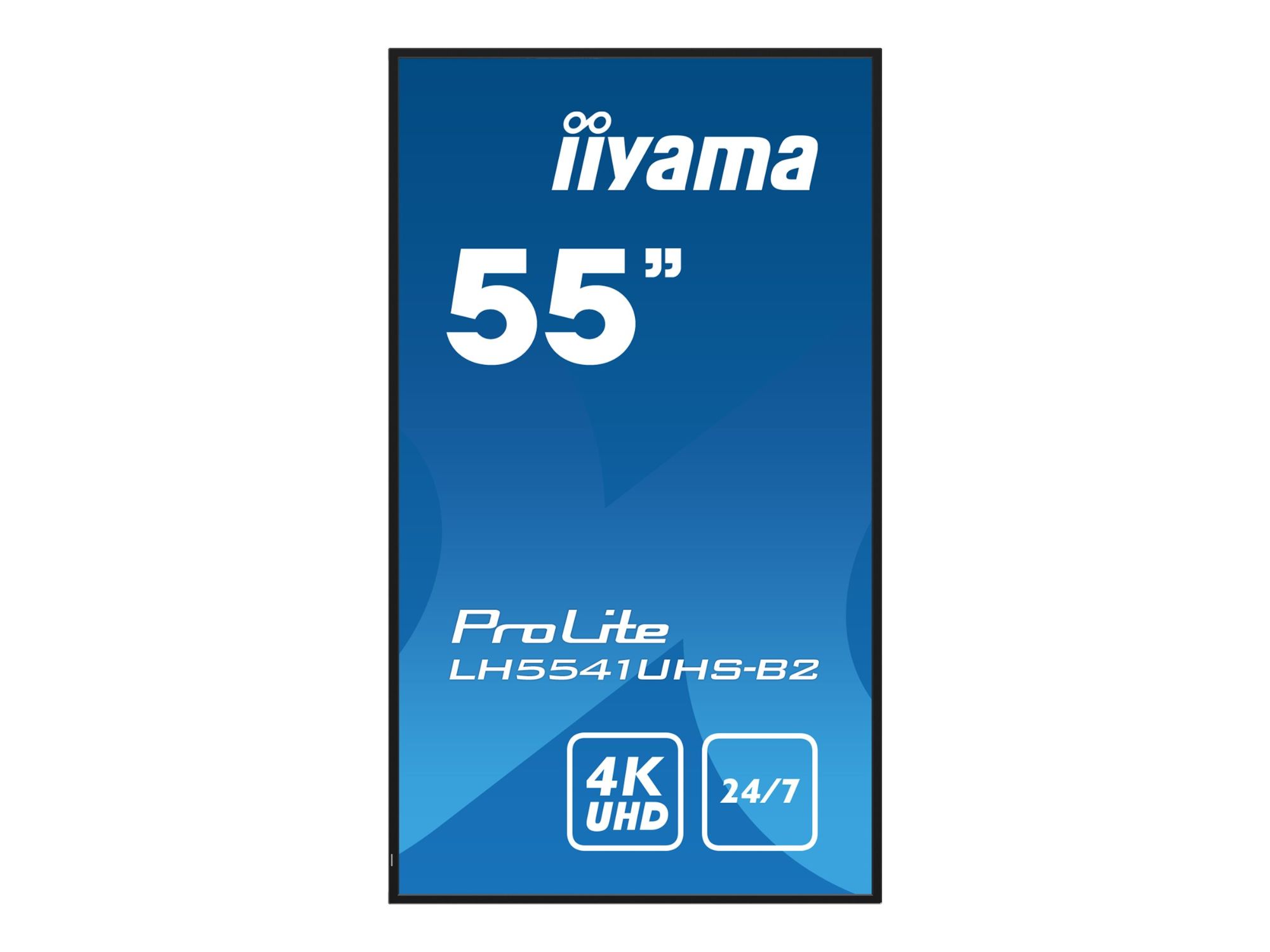 iiyama ProLite LH5541UHS-B2 - 55" LED Backlit LCD Display - Digital Signage - 4K UHD (2160p) 3840 x 2160 - Black, Glossy