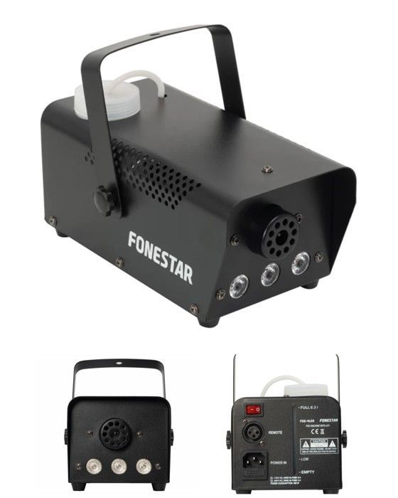 Machine à fumée Fonestar - 400W - 3 LED RGB - Télécommande sans fil - Effets lumineux variés
