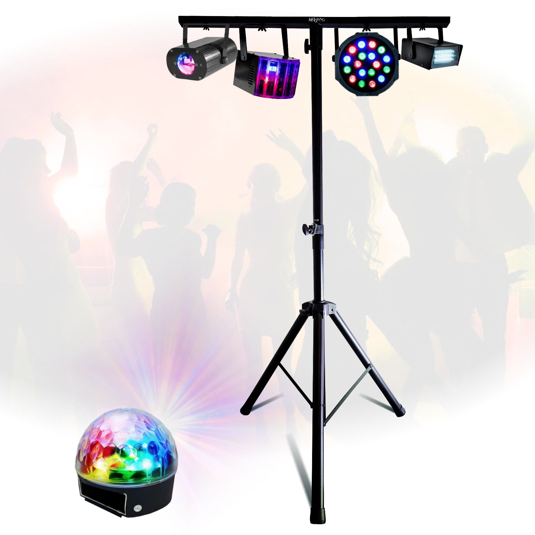 Pack Lumière Pied réglable Mooving Light & Sound ML-SUPPORT-DJLIGHT - 5 jeux de lumières