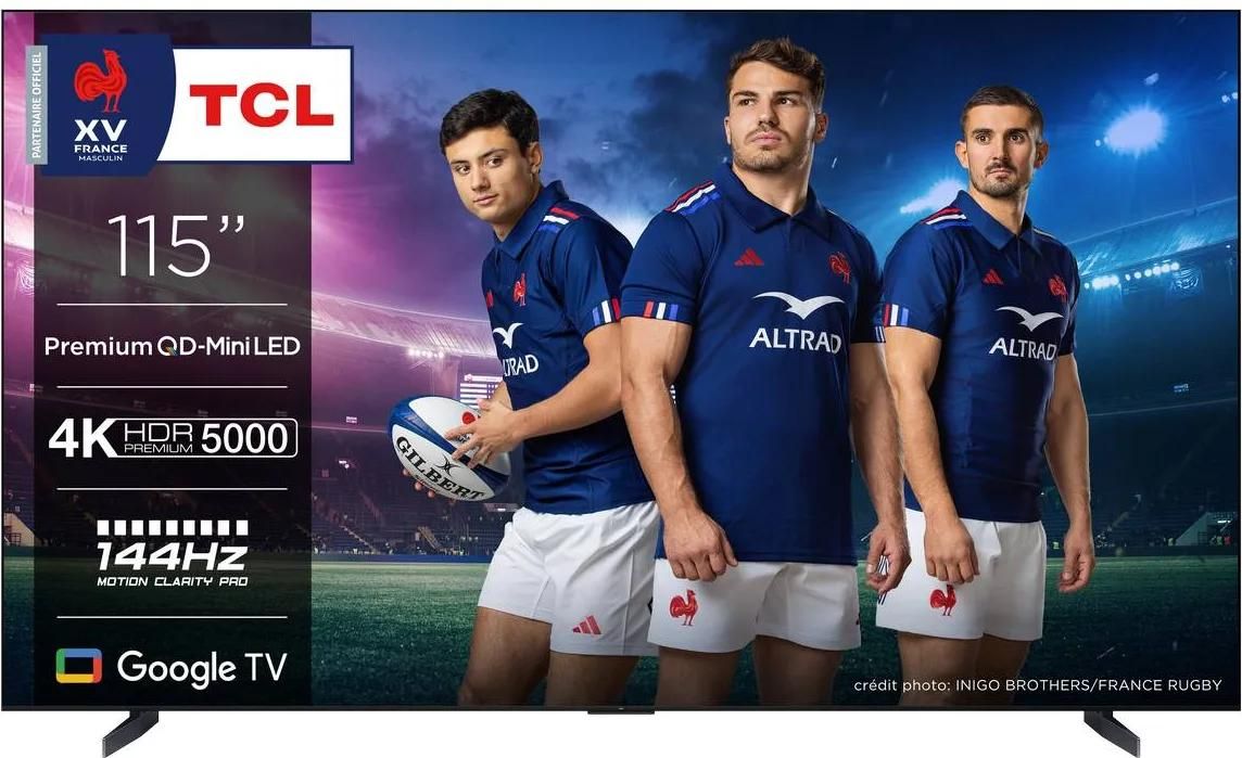 TCL 115X955 115" (291 cm) Max Premium QD-Mini LED TV, 4K UHD, 4K HDR Premium 5000 nits, 20,000+ Dimming Zones, Google TV with 144Hz Motion Clarity Pro and Onkyo 6.2.2 Sound System