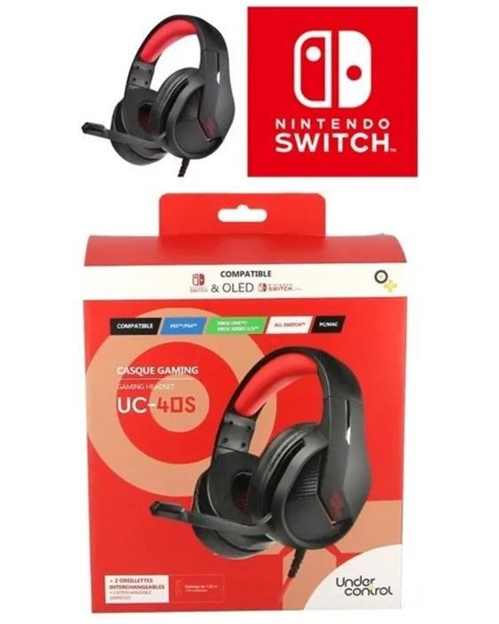 Under Control Pro-SH3 Gaming Headset - Red - Wired with Adjustable Microphone