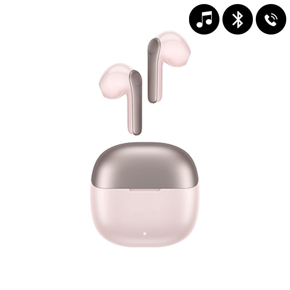 Auriculares Bluetooth estéreo Coquediscount con cancelación de ruido - Oro Rosa