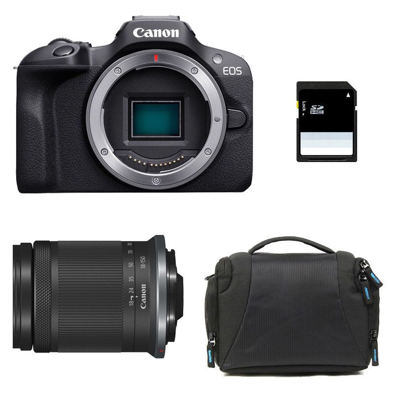 Canon EOS R100 + RF-S 18-150mm f/3.5-6.3 IS STM 3-Year Warranty + Bag + 8GB SD Card