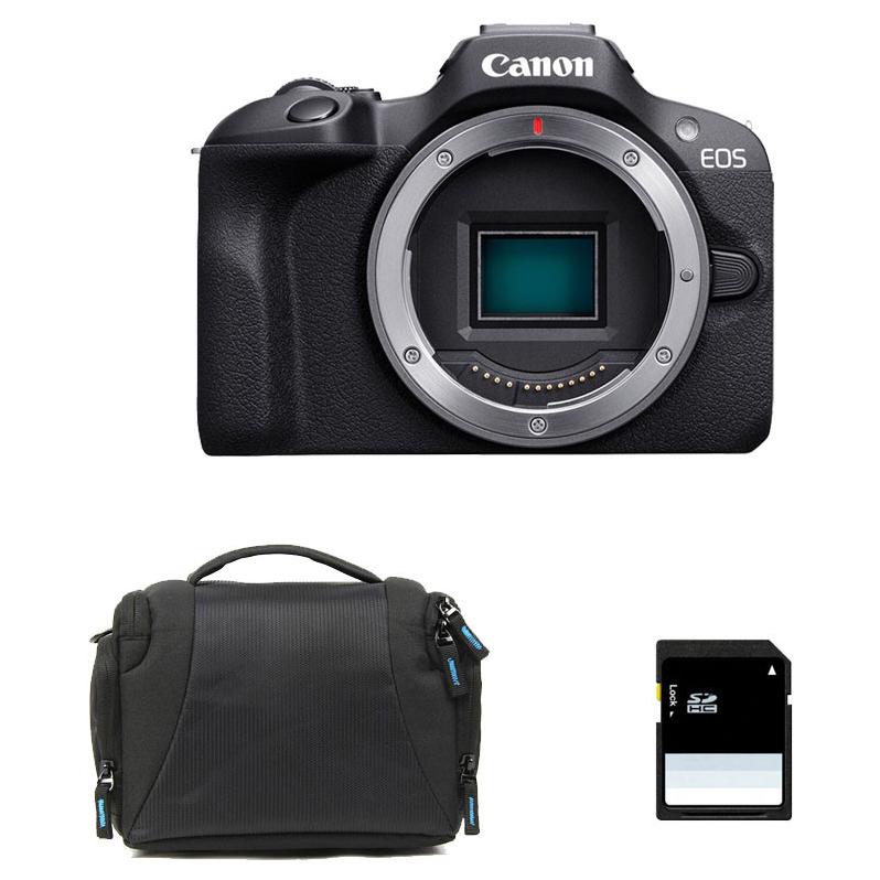 Canon EOS R100 Mirrorless Camera + Bag + 8GB SD Card - 24.1MP APS-C CMOS, Black