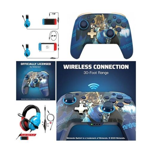Nintendo Switch Headset - PDP - Red and Blue - Stereo 2.0 - Sweat-Resistant