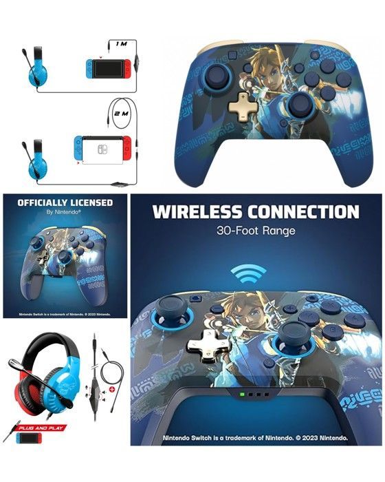 Nintendo Switch Headset - PDP - Red and Blue - Stereo 2.0 - Sweat-Resistant