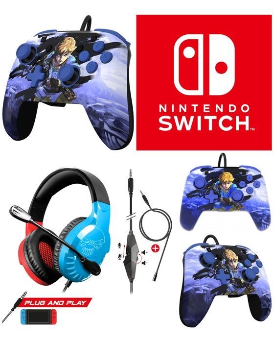 PDP Nintendo Switch Pro-H3 Stereo Headset - Red and Blue