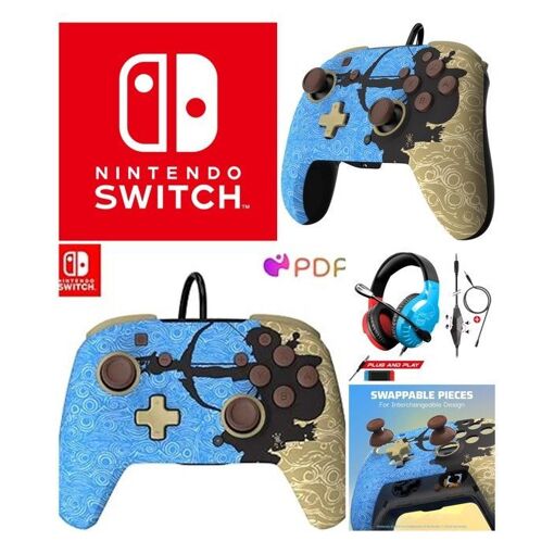 Auriculares de juego PDP Nintendo PRO-H3 - Rojo y Azul