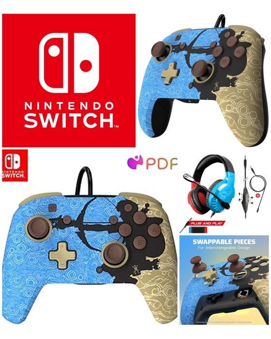 PDP Nintendo PRO-H3 Gaming Headset - Red and Blue