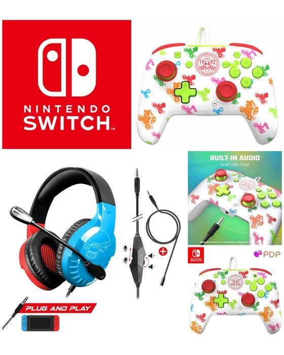 PDP Nintendo PRO-H3 Gaming Headset - Red