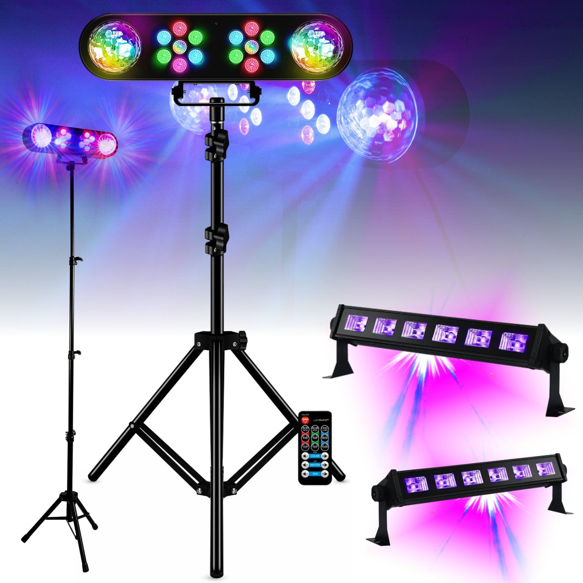 Kit de Luz MOOVING LEDBAR-ASTRO-RC 2 Lámparas UV Negro