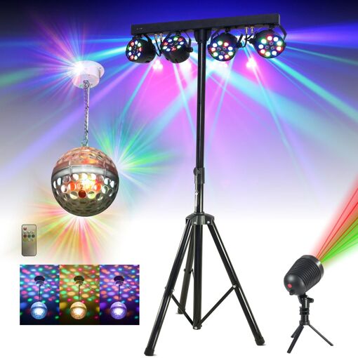 Boost DJ Lighting Kit - Outdoor Beam Lights & LED Disco Ball ASTRO-BALL8