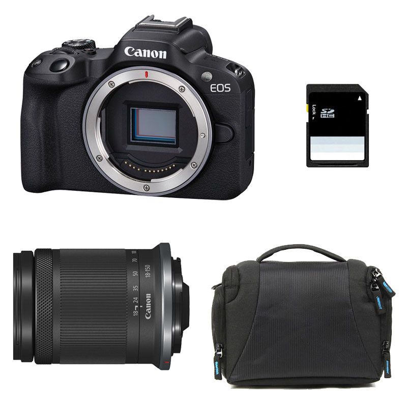 Canon EOS R50 + RF-S 18-150mm F3.5-6.3 IS STM 3-Year Warranty + Bag + 8GB SD Card