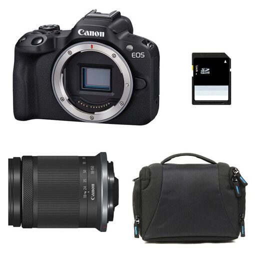 Canon EOS R50 + RF-S 18-150mm F3.5-6.3 IS STM 3-Year Warranty + Bag + 8GB SD Card