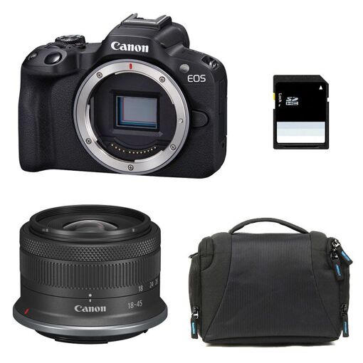 Canon EOS R50 + RF-S 18-45mm f/4.5-6.3 IS STM 3-Year Warranty + Bag + 8GB SD Card