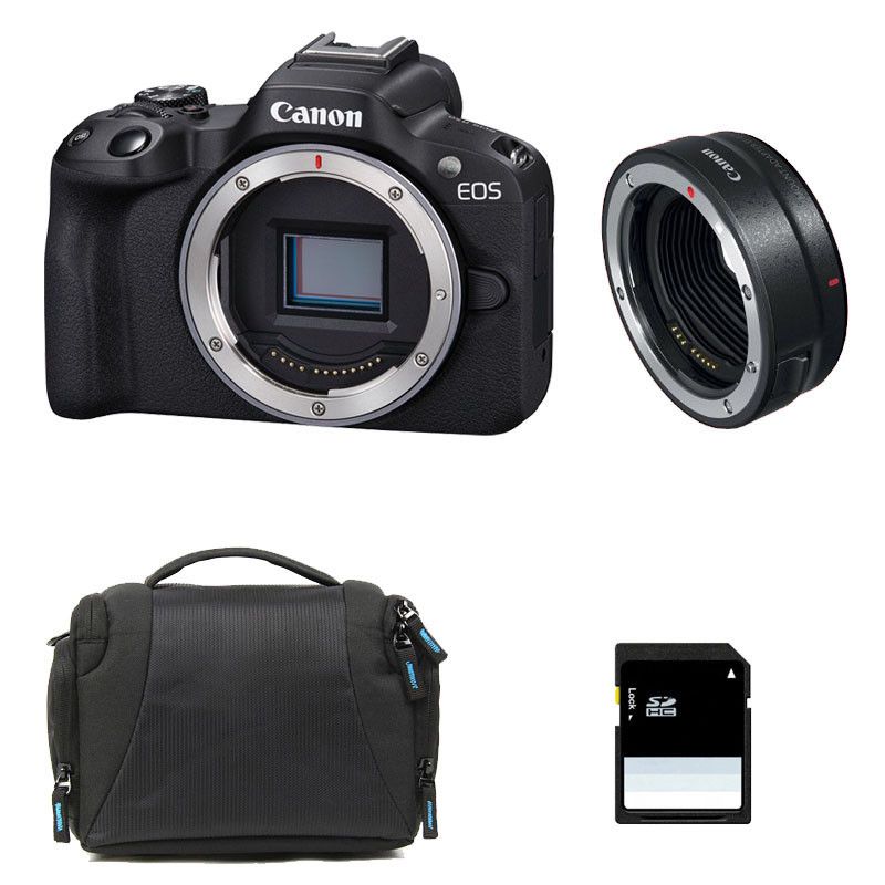 Canon EOS R50 3-Year Warranty + Bag + 8GB SD Card + EF-EOS R Ring