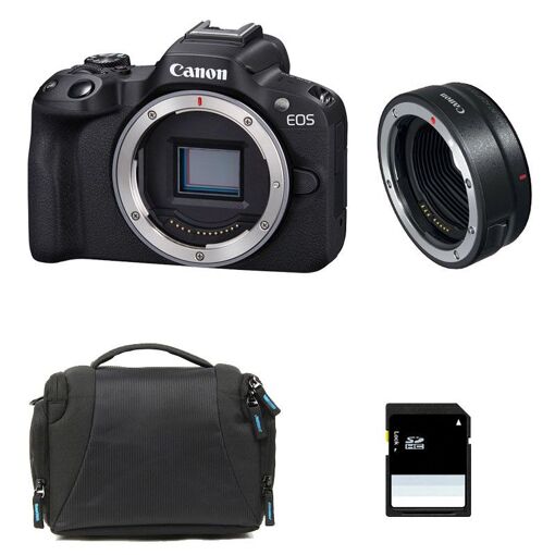 Canon EOS R50 3-Year Warranty + Bag + 8GB SD Card + EF-EOS R Ring
