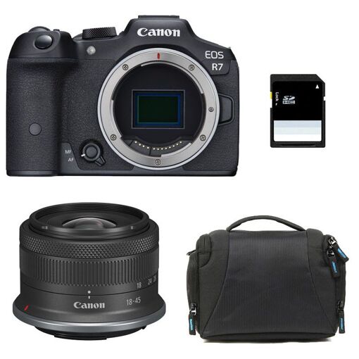 Canon EOS R7 + RF-S 18-45mm f/4.5-6.3 IS STM 3-Year Warranty + Bag + 8GB SD Card