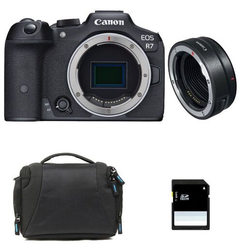Canon EOS R7 con Garantía de 3 Años + Bolsa + Tarjeta SD de 8 GB + Anillo EF-EOS R