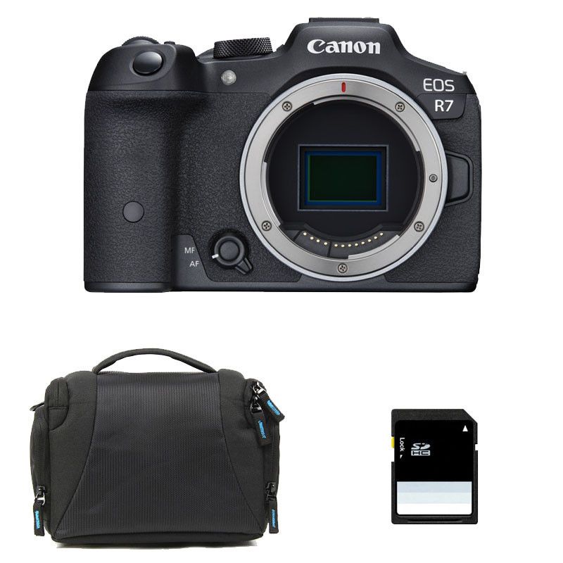 Canon EOS R7 Hybrid Camera with 3-Year Warranty + Bag + 8GB SD Card