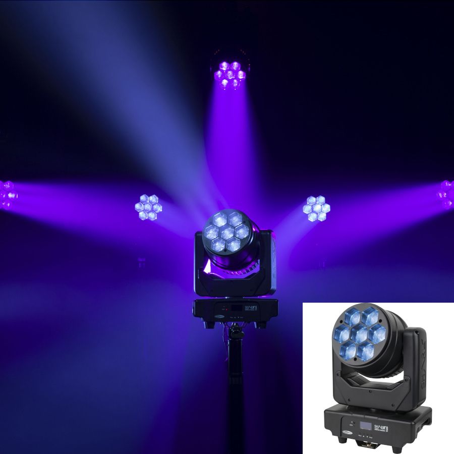 Showtec Shark Wash Zoom LED Light - 2x Lyre Wash, Size: 50W, Color: Black