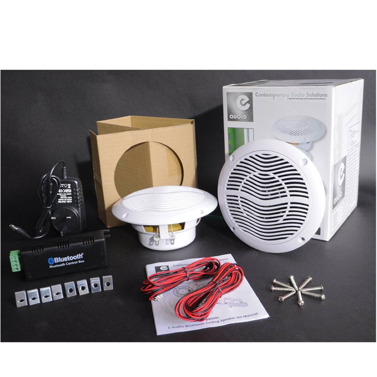 E-Audio B402BL Ceiling Speakers Kit (2x 15W) with Bluetooth for Bathroom and More