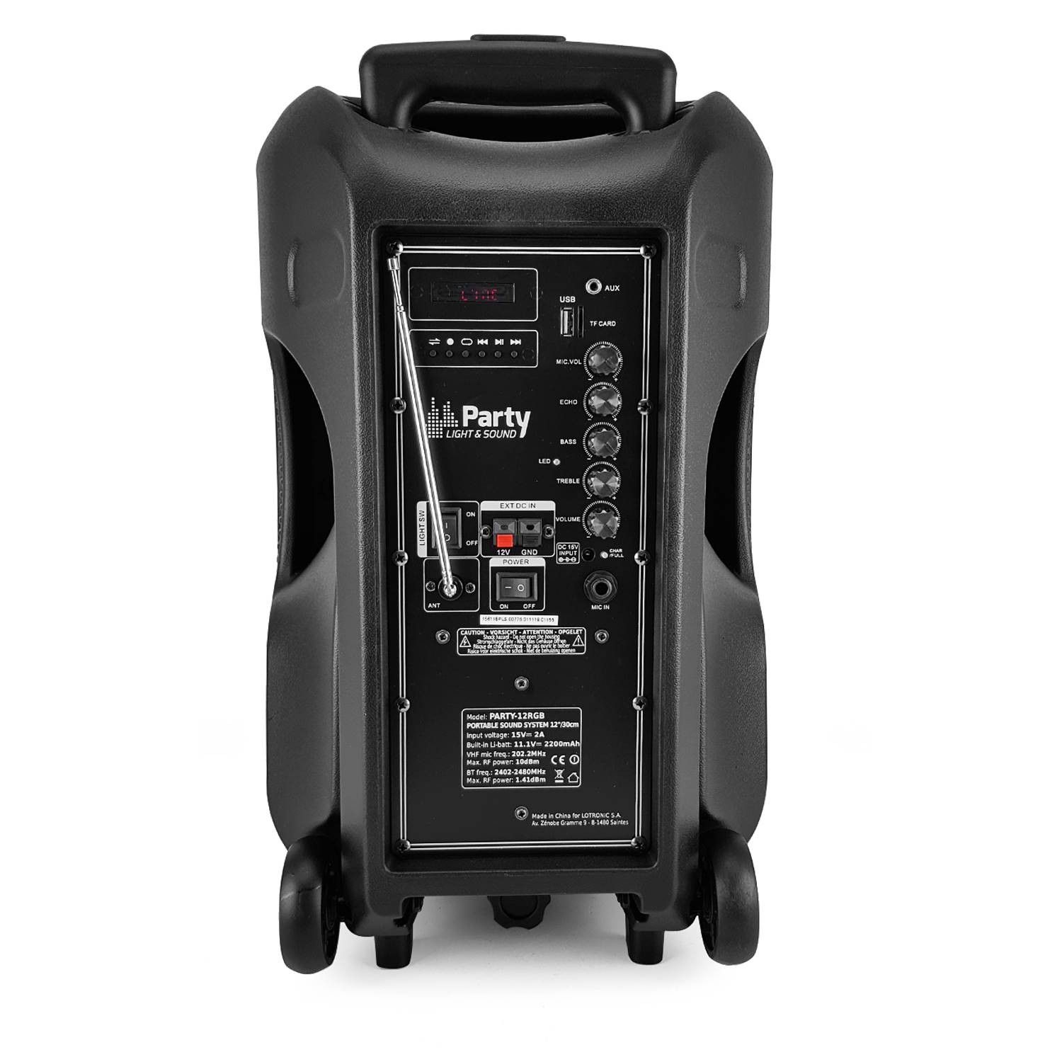 Party Sound PARTY KARAOKE 700W Portable DJ Speaker with LED Lights and Battery
