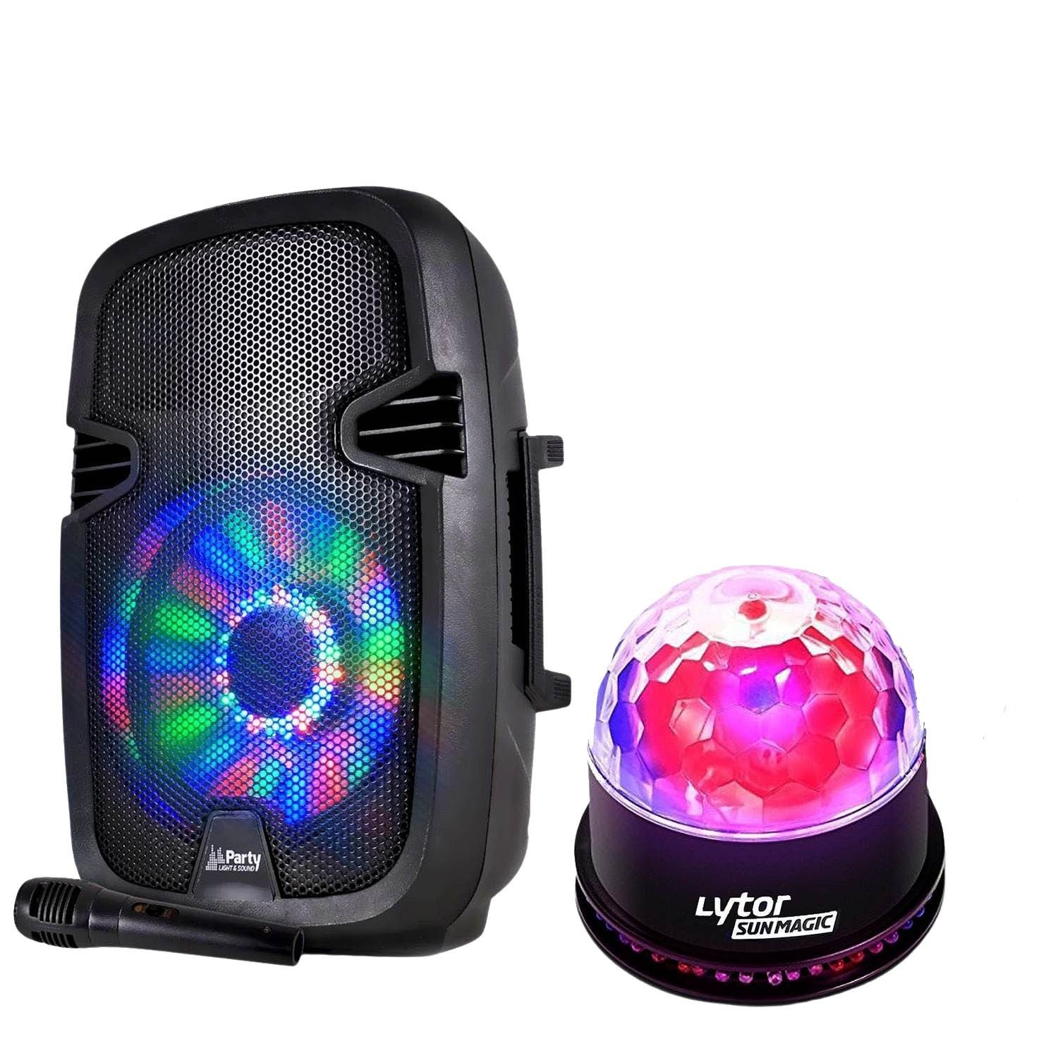 Haut-parleur portable sur batterie Party Sound PARTY7 300W avec USB, Bluetooth, FM, microphone et effets LED Astro
