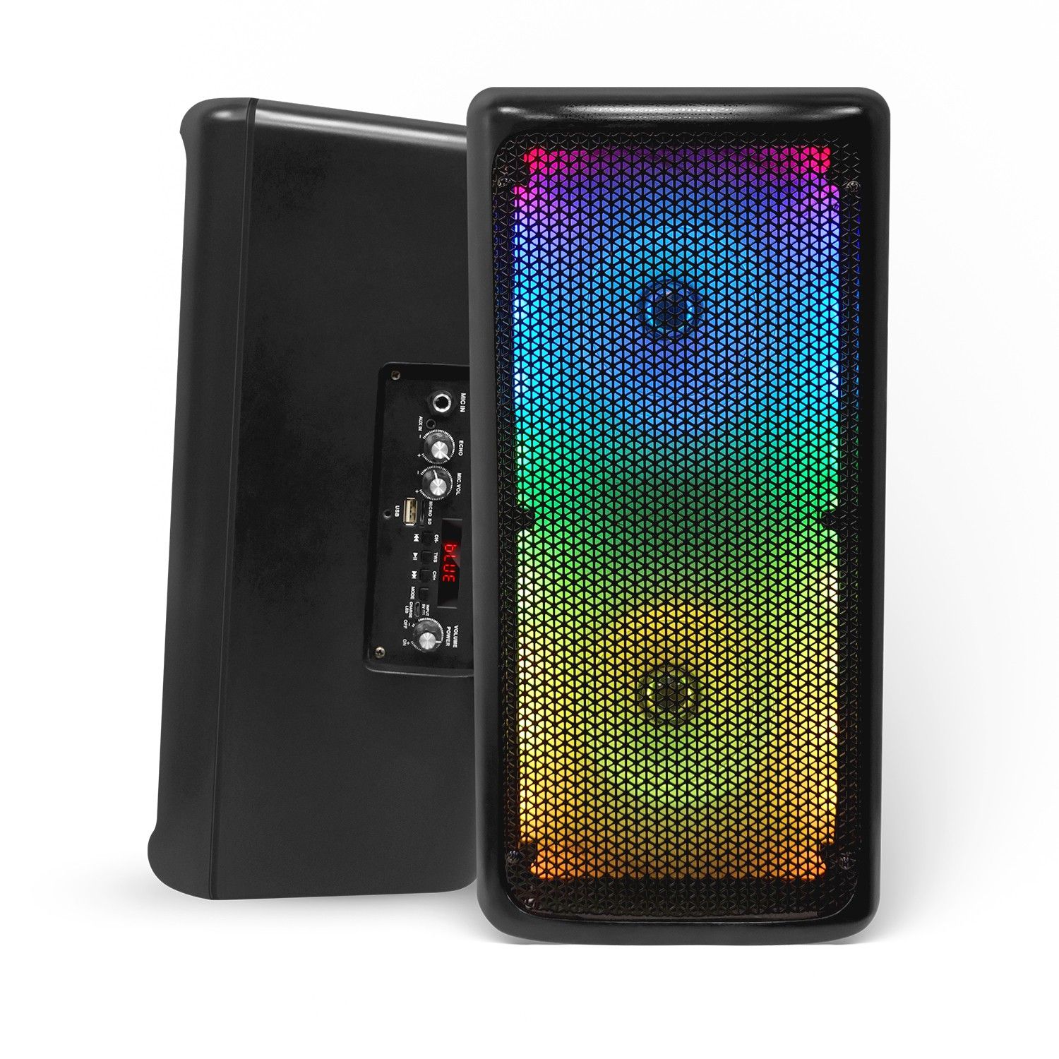 Festisound SRX206 Mobile DJ Speaker - 300W LED Karaoke Sound System