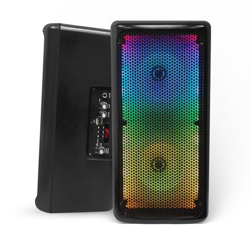 Enceinte mobile FestiSound SRX206 - Système audio DJ de 300W avec lumière LED et karaoké