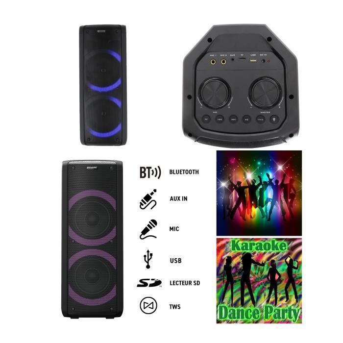 Altavoces portátiles POWER GOFUN 100 - 200W Bluetooth con luces LED para karaoke