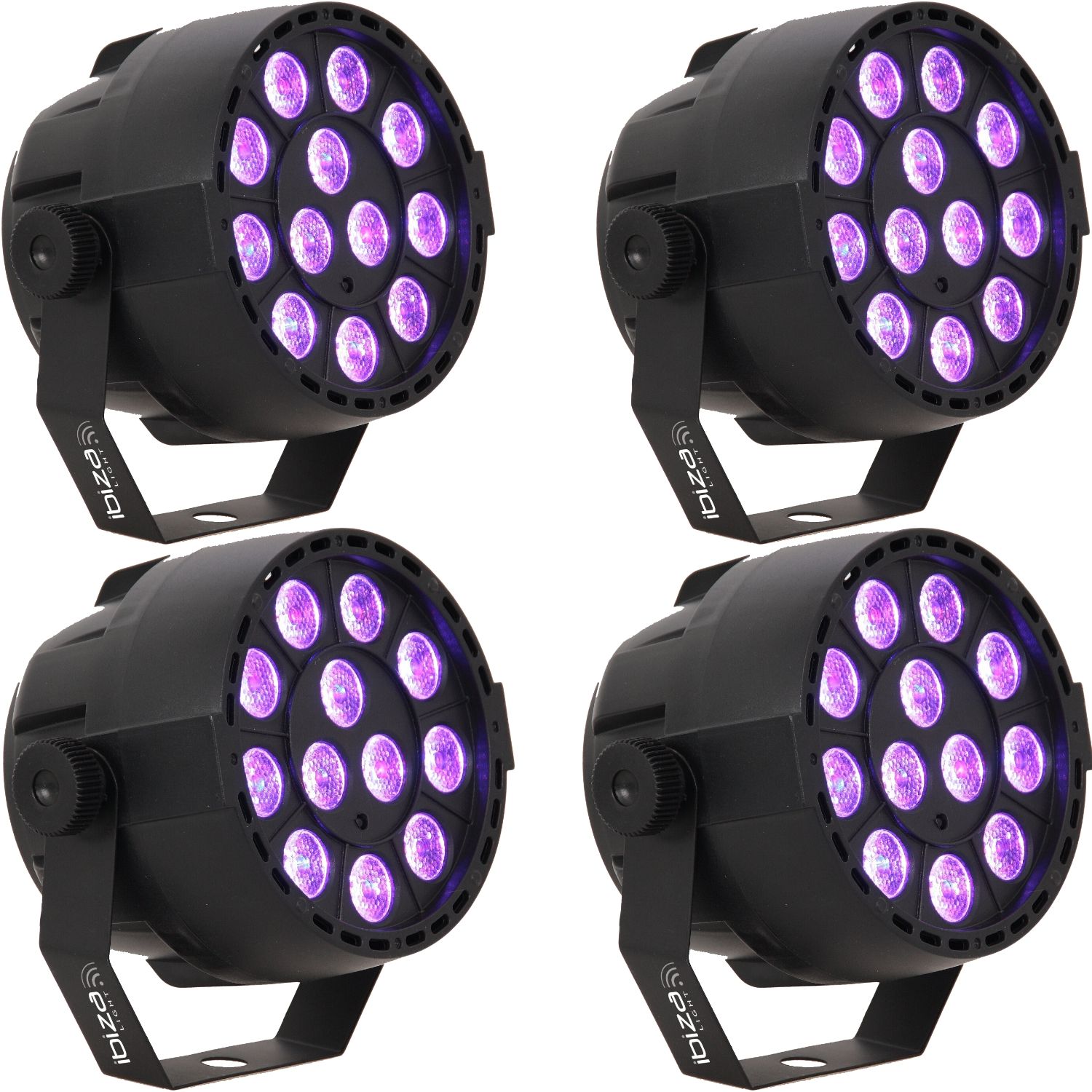 Ibiza Light PAR-MINI-UV UV Projector Pack - 4x 18x1W Party Club Disco Light DMX LED UV Strobe