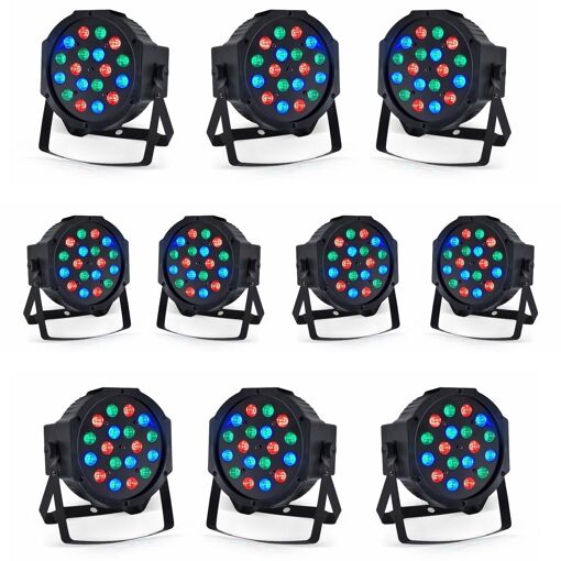 Party Pack of 10 RGB LED Projector Lights with DMX Control