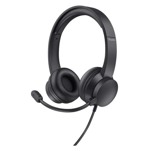 Trust HS-150 - Over-ear Wired Headset with Microphone - Black