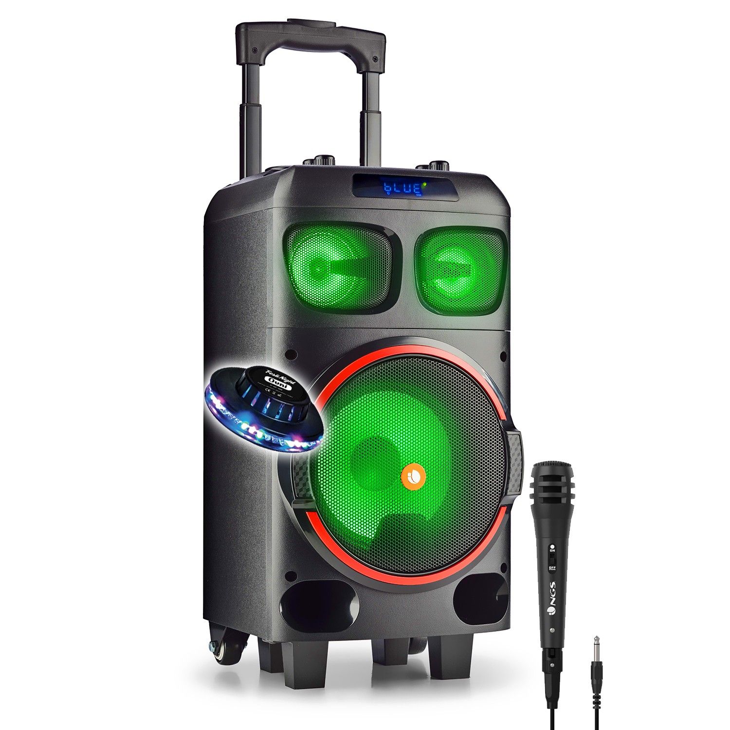 NGS Wild Dub Zero 120W Active Speaker - 8" Subwoofer, Bluetooth & TWS, USB/SD/BT