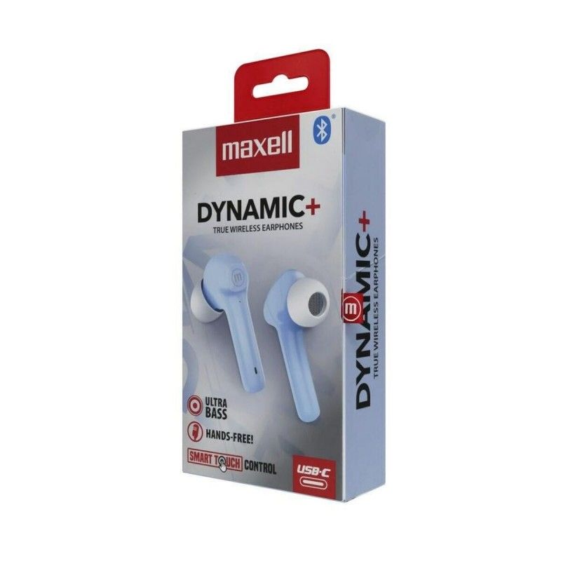Auriculares inalámbricos Maxell Dinámicos (Azul, Bluetooth, caso cargador, 1000 mAh)