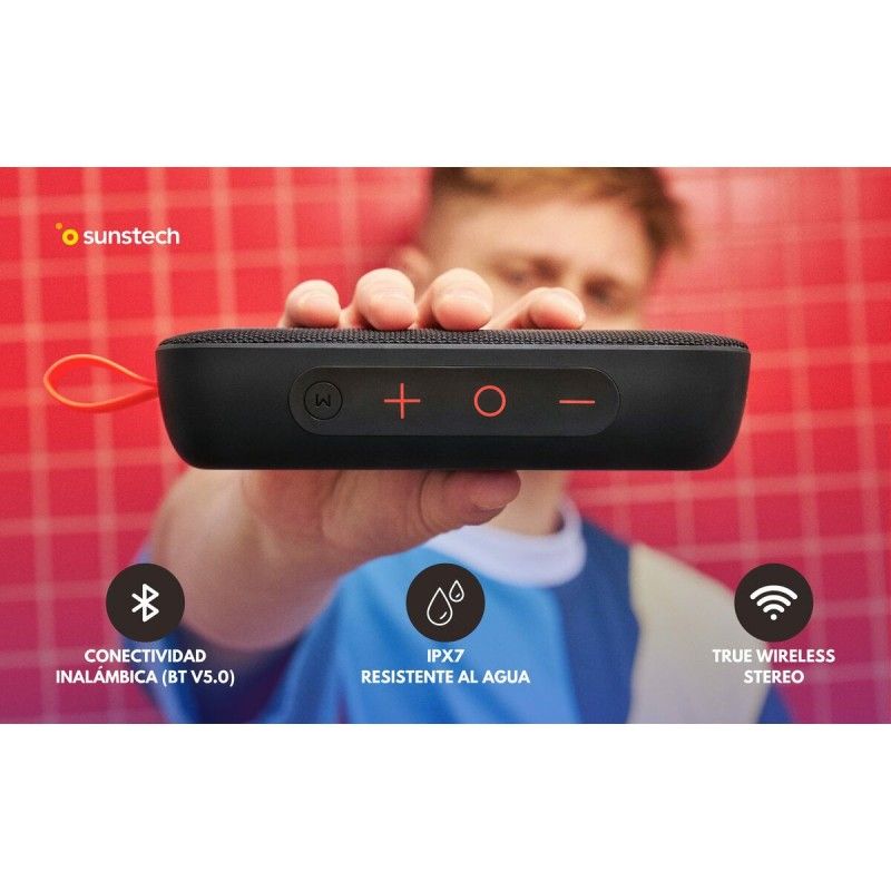Sunstech BRICKLARGEBK Portable Bluetooth Speakers, Black 2100W 10W
