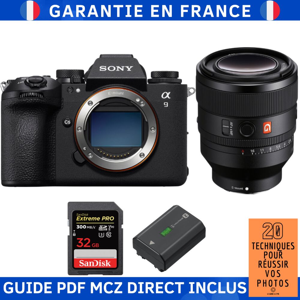 Sony A9 III + FE 50mm f/1.2 GM Lens + 2 SanDisk 32GB Extreme PRO UHS-II SDXC Cards + Sony NP-FZ100 Battery + Ebook '20 Techniques for Succeeding in Photography' - Sony Hybrid Camera