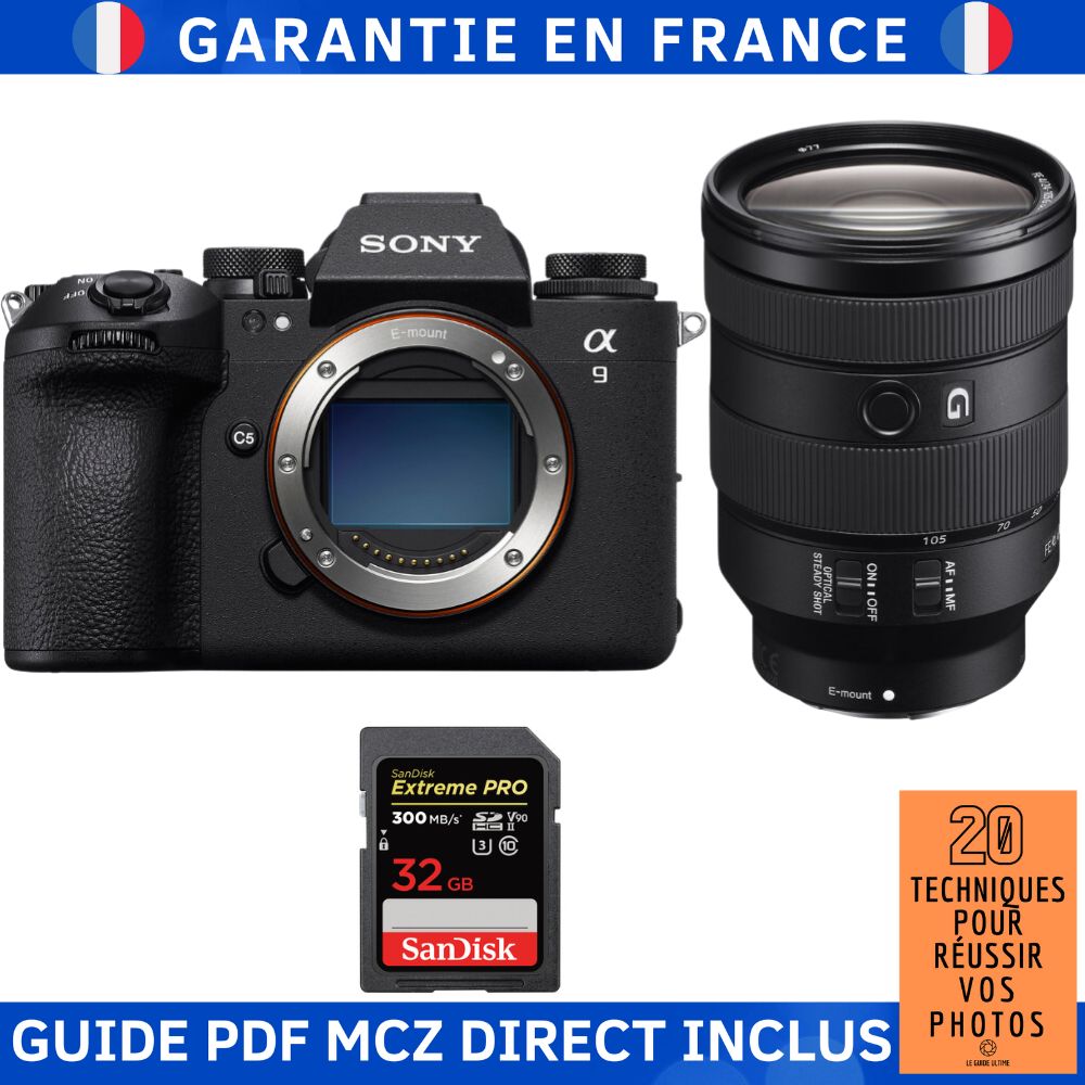 Sony A9 III + FE 24-105mm f/4 G OSS Lens + 1x 32GB SanDisk Extreme PRO UHS-II SDXC Card + Ebook: '20 Techniques for Successful Photos' - Hybrid Camera Sony