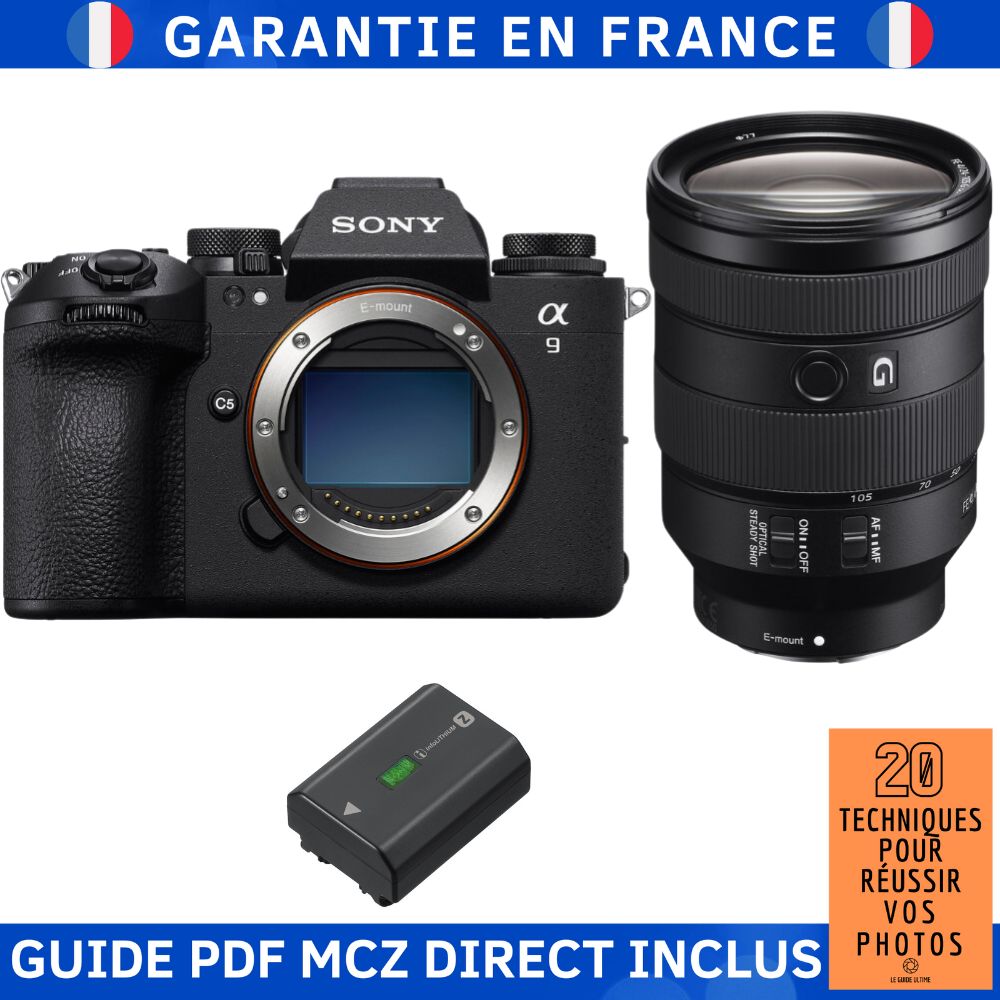 Sony A9 III + FE 24-105mm f/4 G OSS + 1 Sony NP-FZ100 + Ebook '20 Techniques pour Réussir vos Photos' - Hybrid Camera Sony