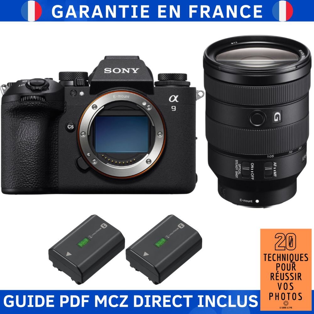 Sony A9 III + FE 24-105mm f/4 G OSS + 2 Sony NP-FZ100 + Ebook '20 Techniques pour Réussir vos Photos' - Hybrid Camera Sony