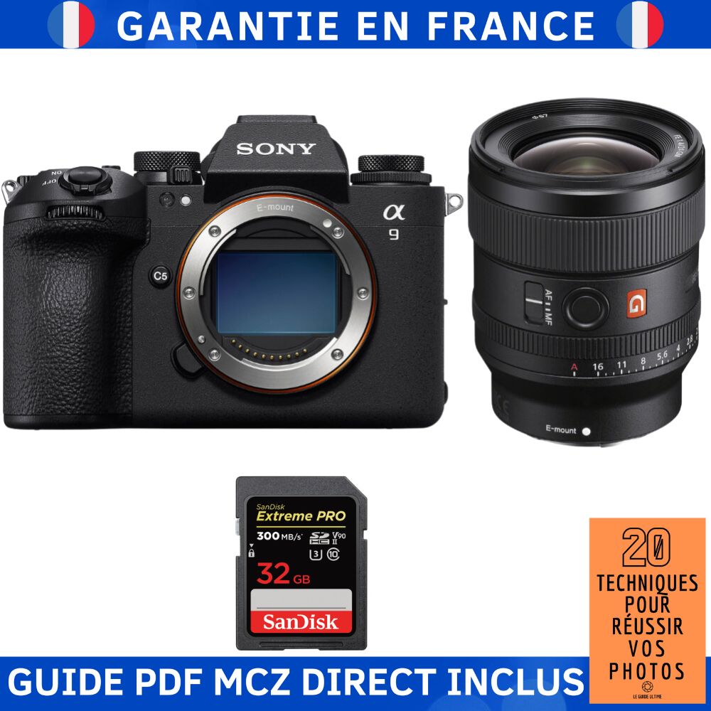 Sony A9 III + FE 24mm f/1.4 GM + 1 SanDisk 32 Go Extreme PRO UHS-II SDXC 300 Mo/s + Ebook '20 Techniques pour Réussir vos Photos' - Appareil Photo Hybride Sony